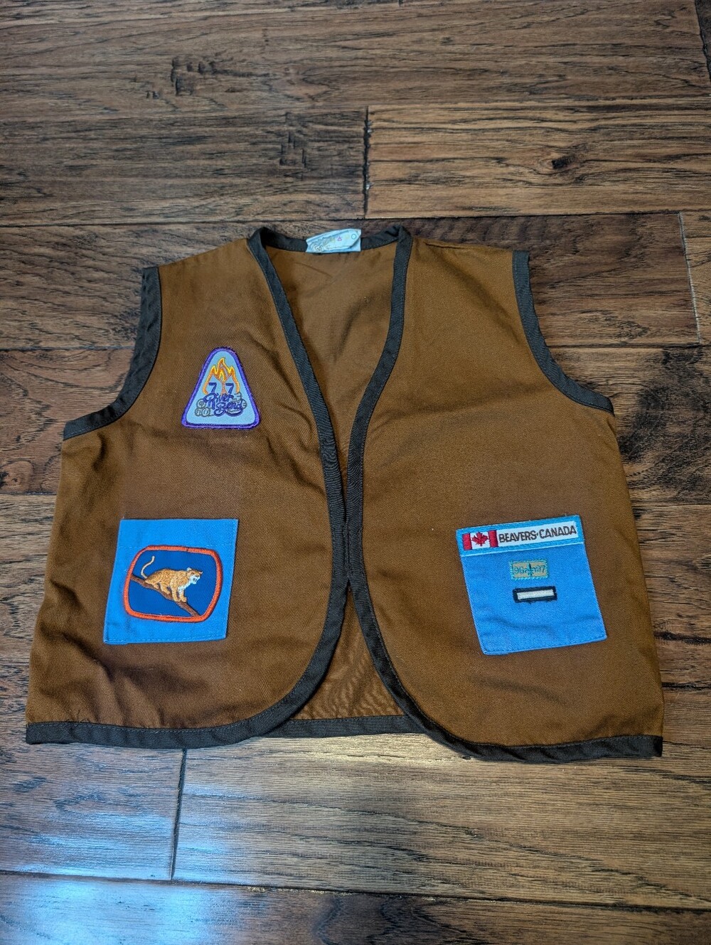 Vintage Beaver Vest with Patches for Kids Beavers Scouts
